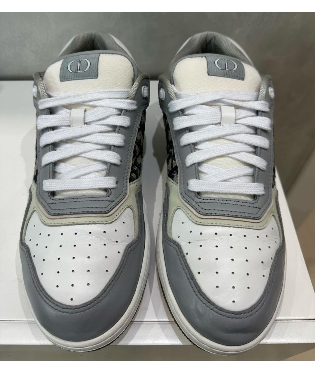 DIOR HOMME Белые кожаные низкие кроссовки / кеды, фото 2