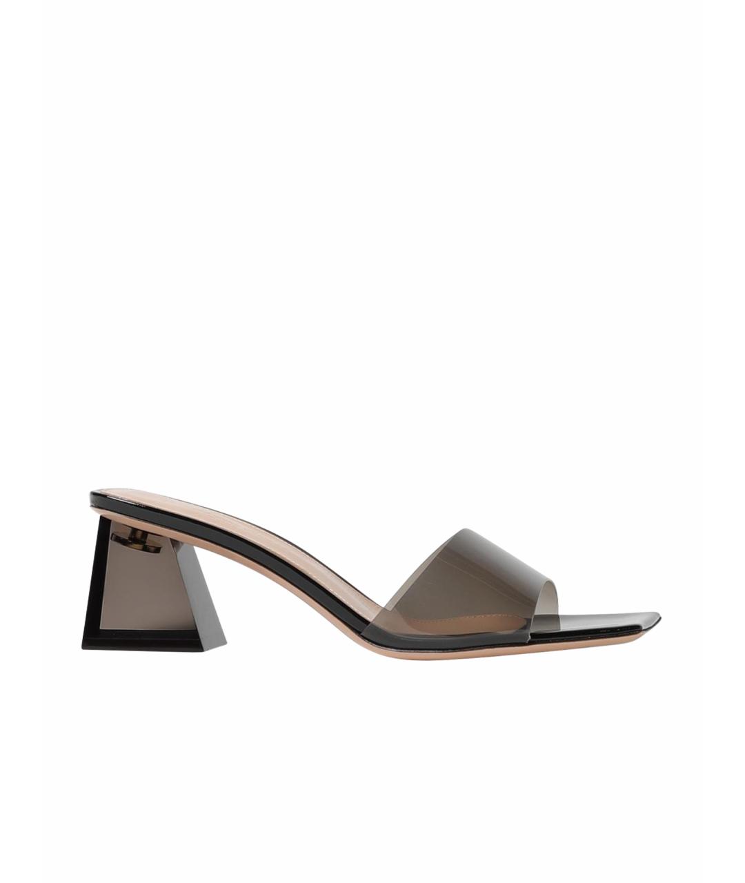 GIANVITO ROSSI Серые резиновые мюли, фото 1