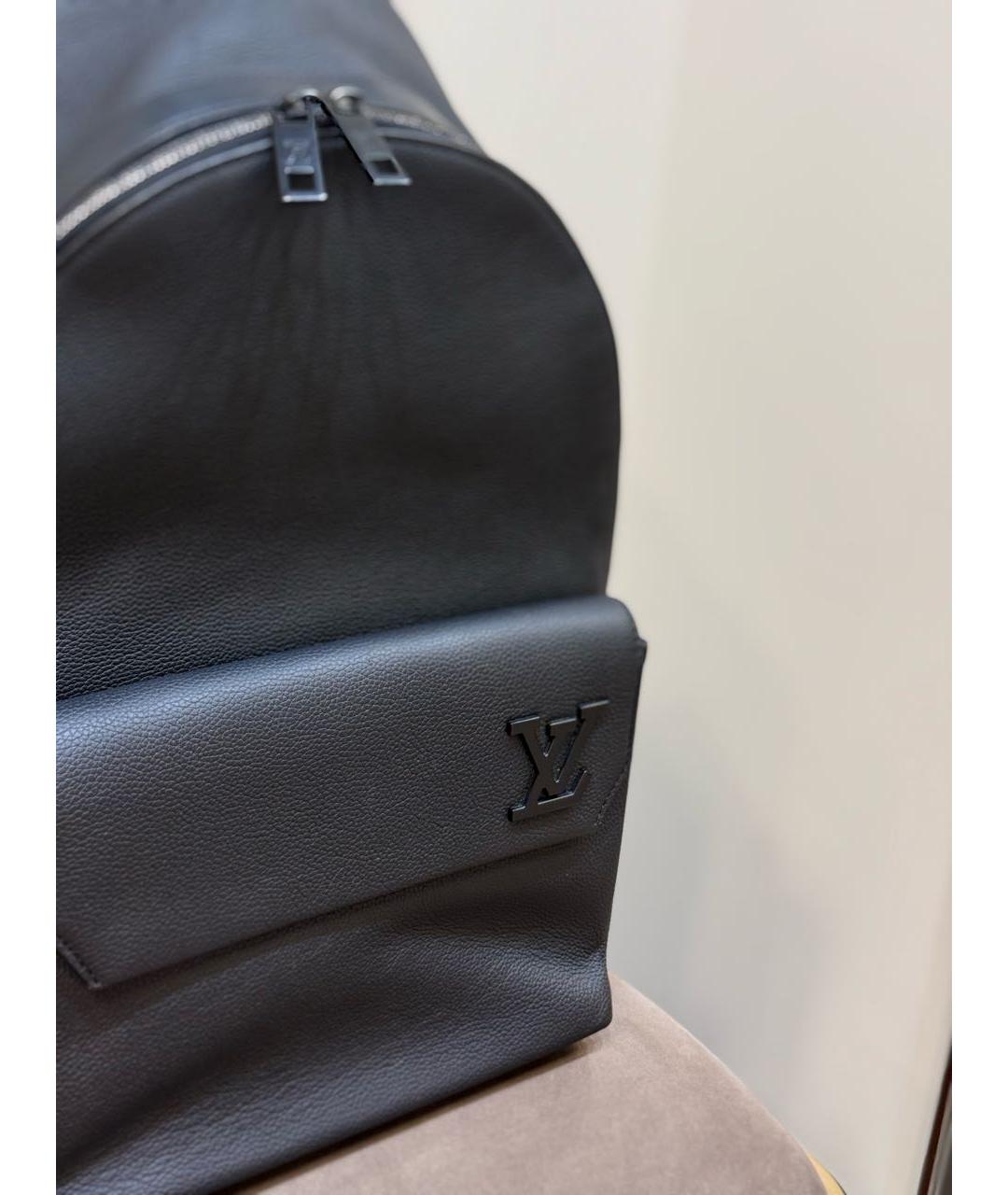 LOUIS VUITTON Черный кожаный рюкзак, фото 6