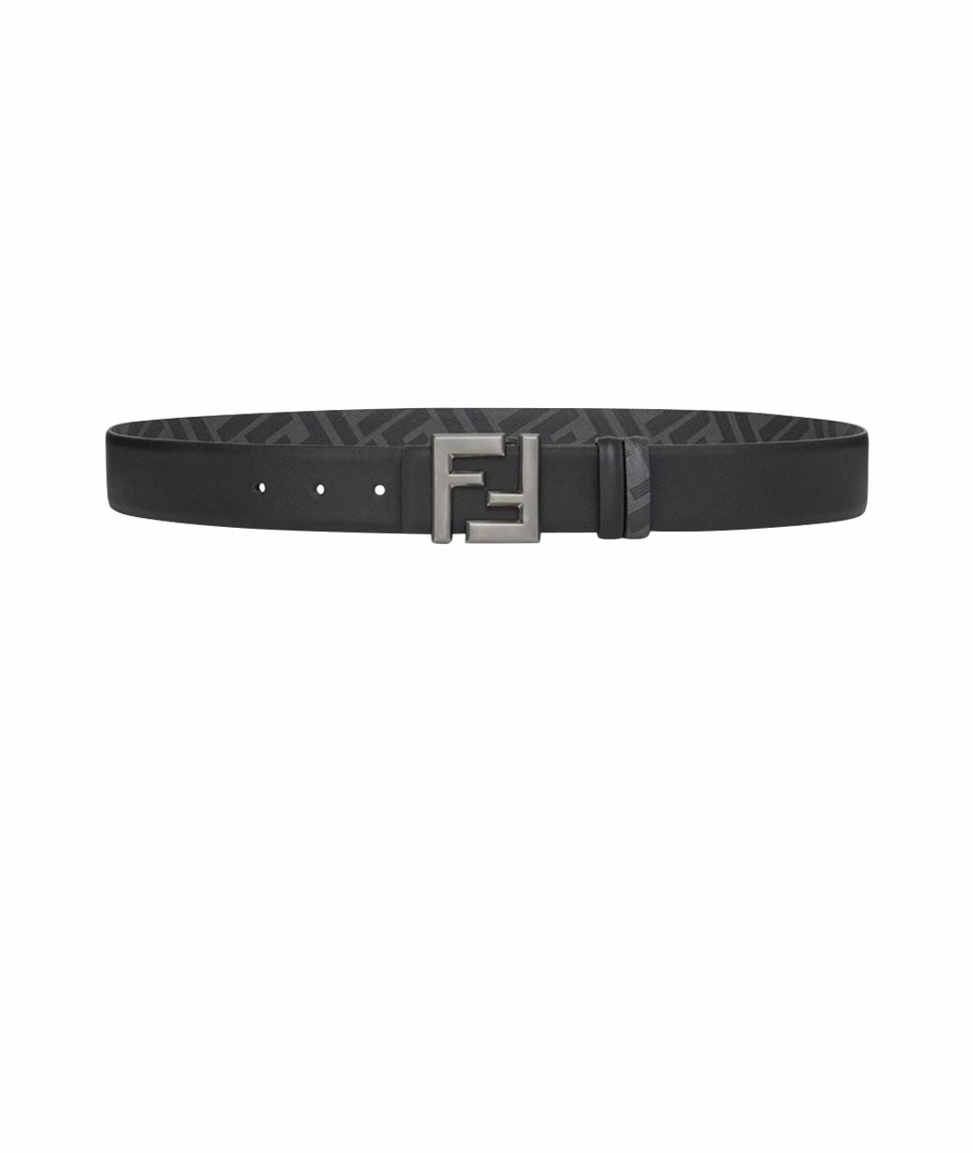 FENDI Черный кожаный ремень, фото 1