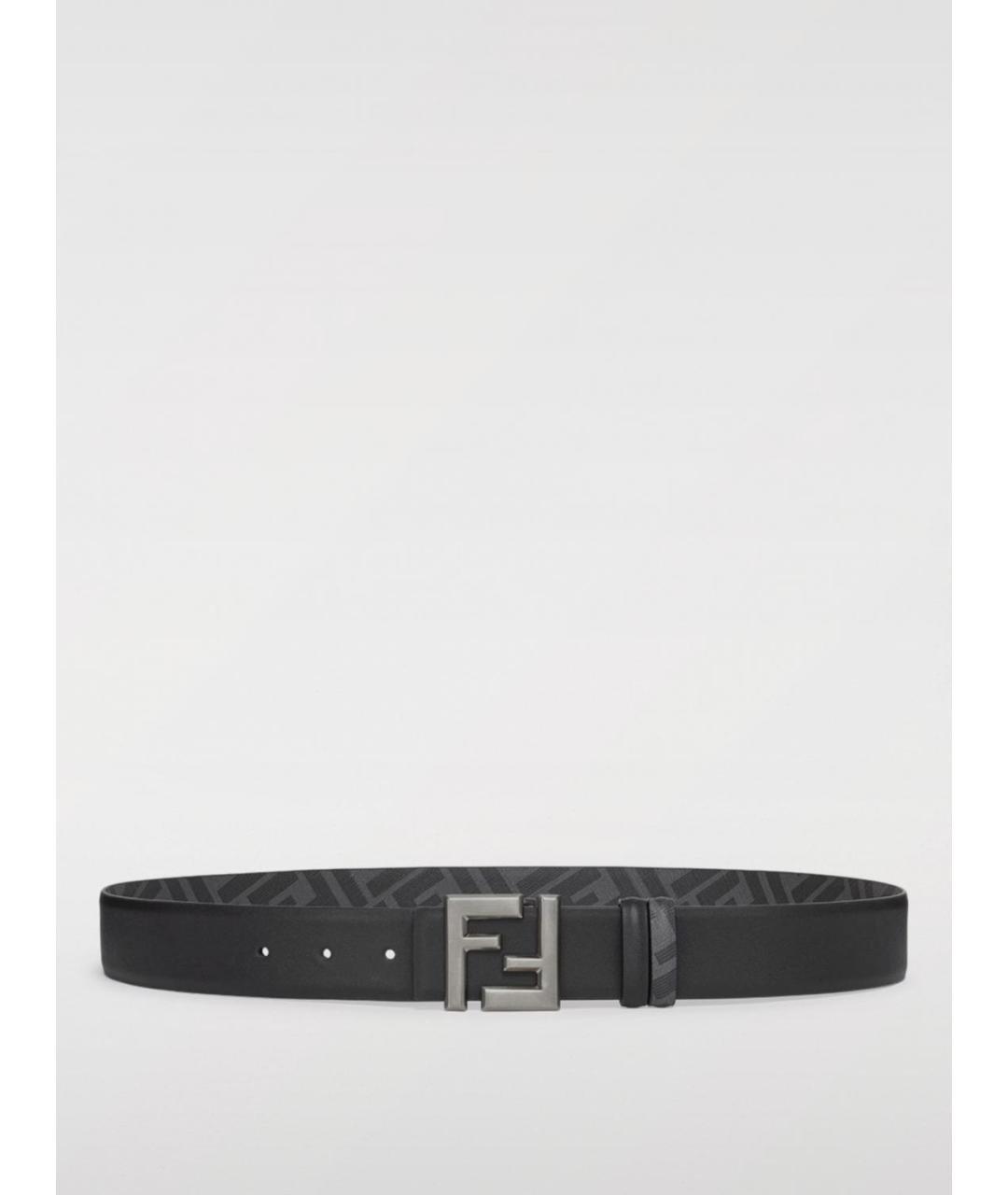 FENDI Черный кожаный ремень, фото 5