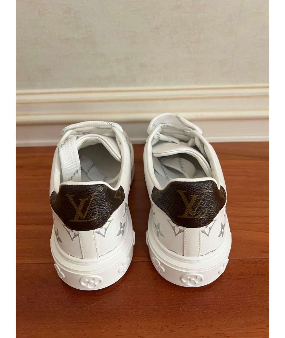 LOUIS VUITTON Белые кожаные кеды, фото 4