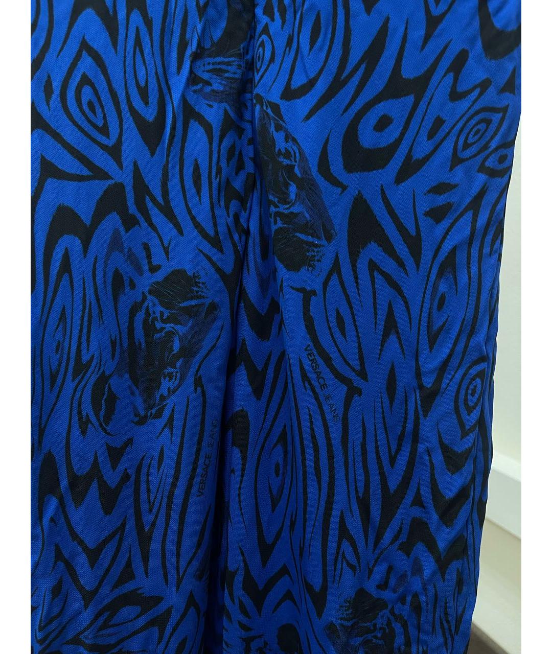 VERSACE JEANS COUTURE Синее хлопко-эластановое коктейльное платье, фото 7
