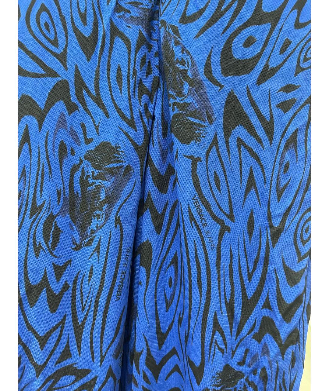 VERSACE JEANS COUTURE Синее хлопко-эластановое коктейльное платье, фото 6