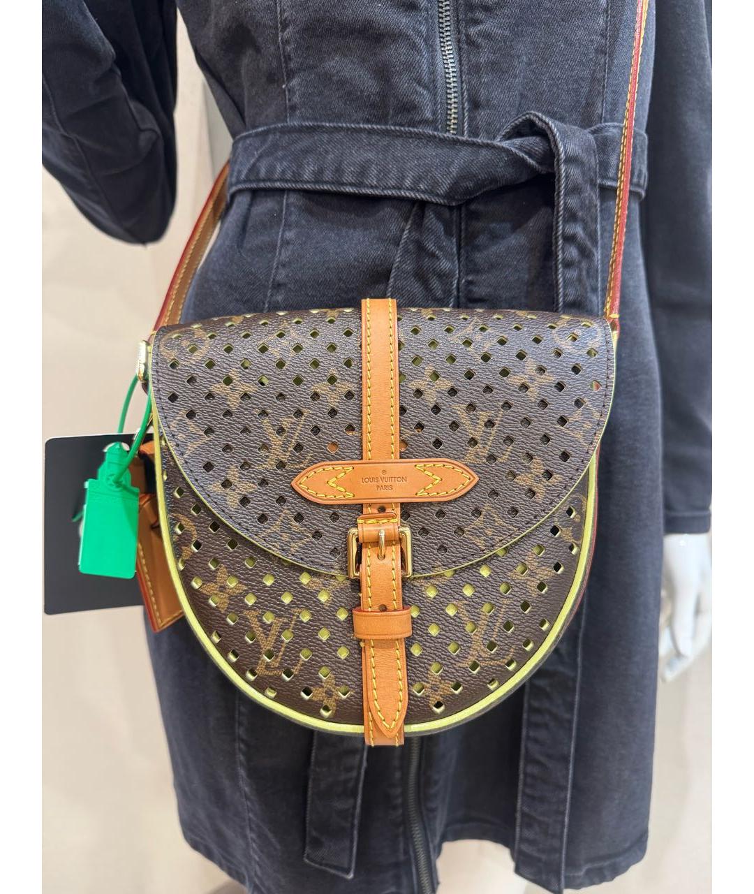 LOUIS VUITTON Коричневая кожаная сумка через плечо, фото 6