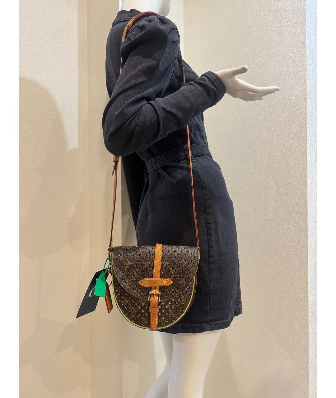 LOUIS VUITTON Коричневая кожаная сумка через плечо, фото 4