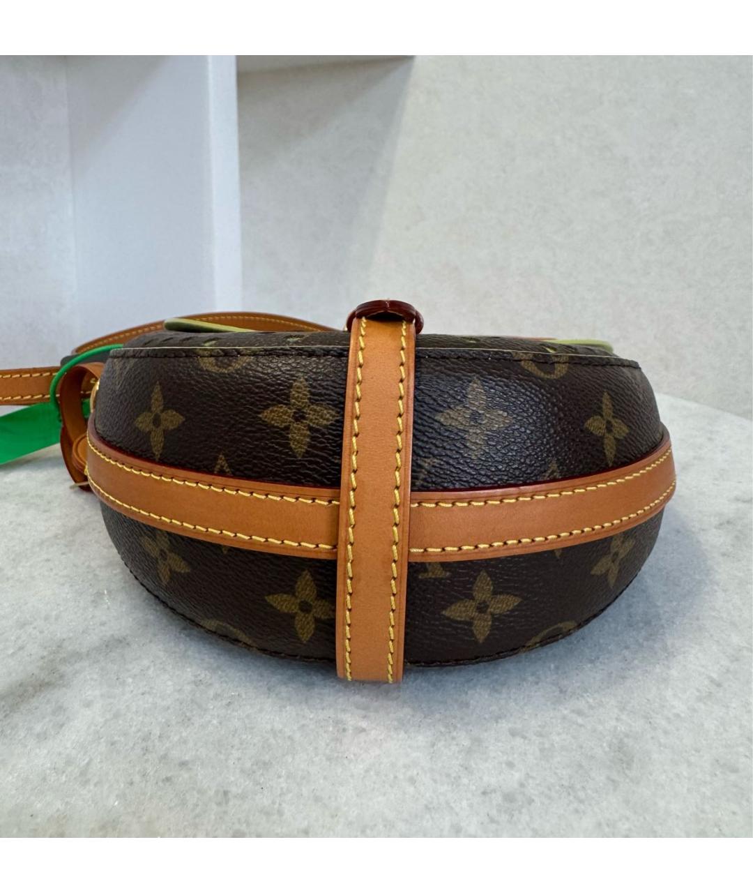 LOUIS VUITTON Коричневая кожаная сумка через плечо, фото 8