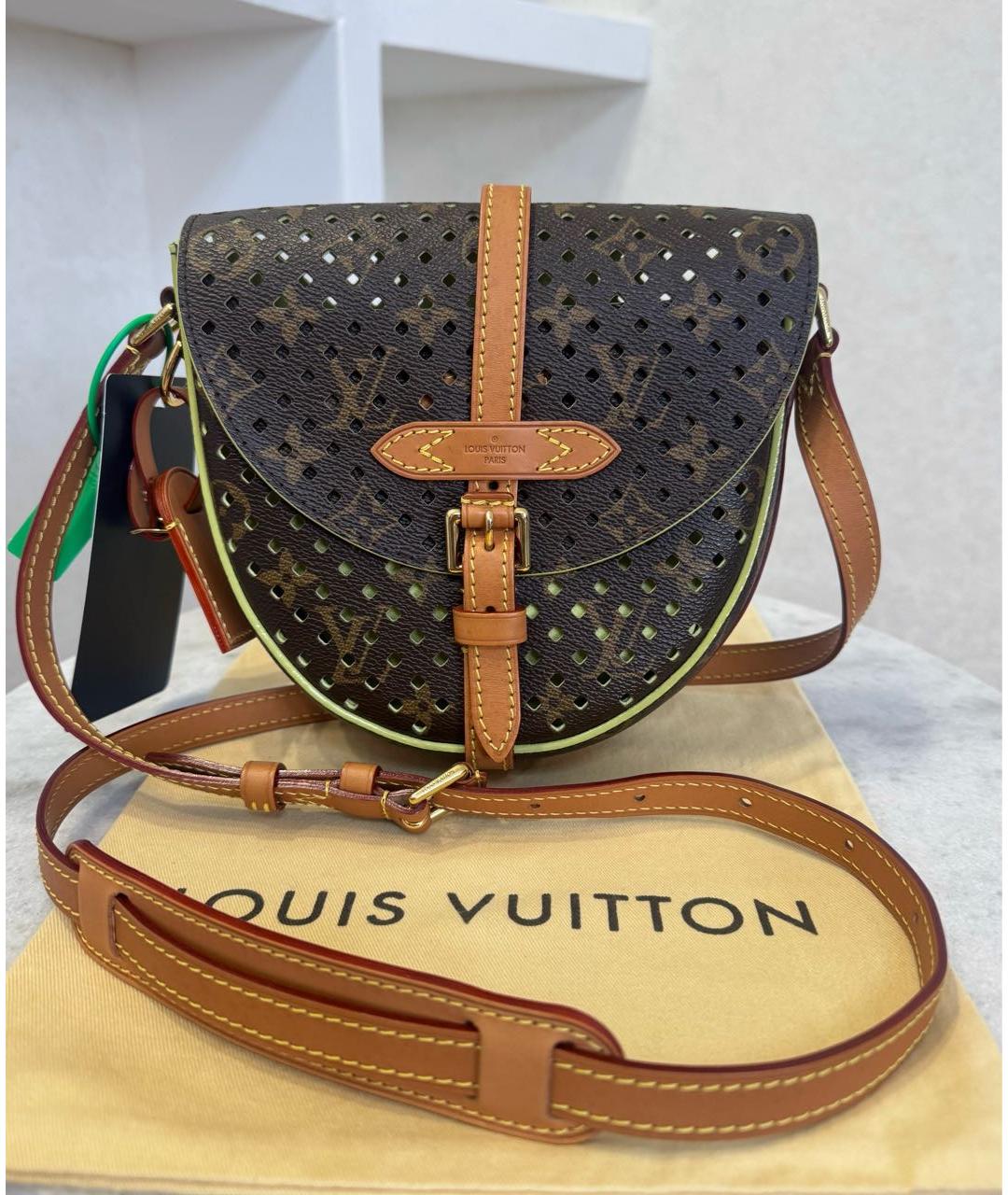 LOUIS VUITTON Коричневая кожаная сумка через плечо, фото 3