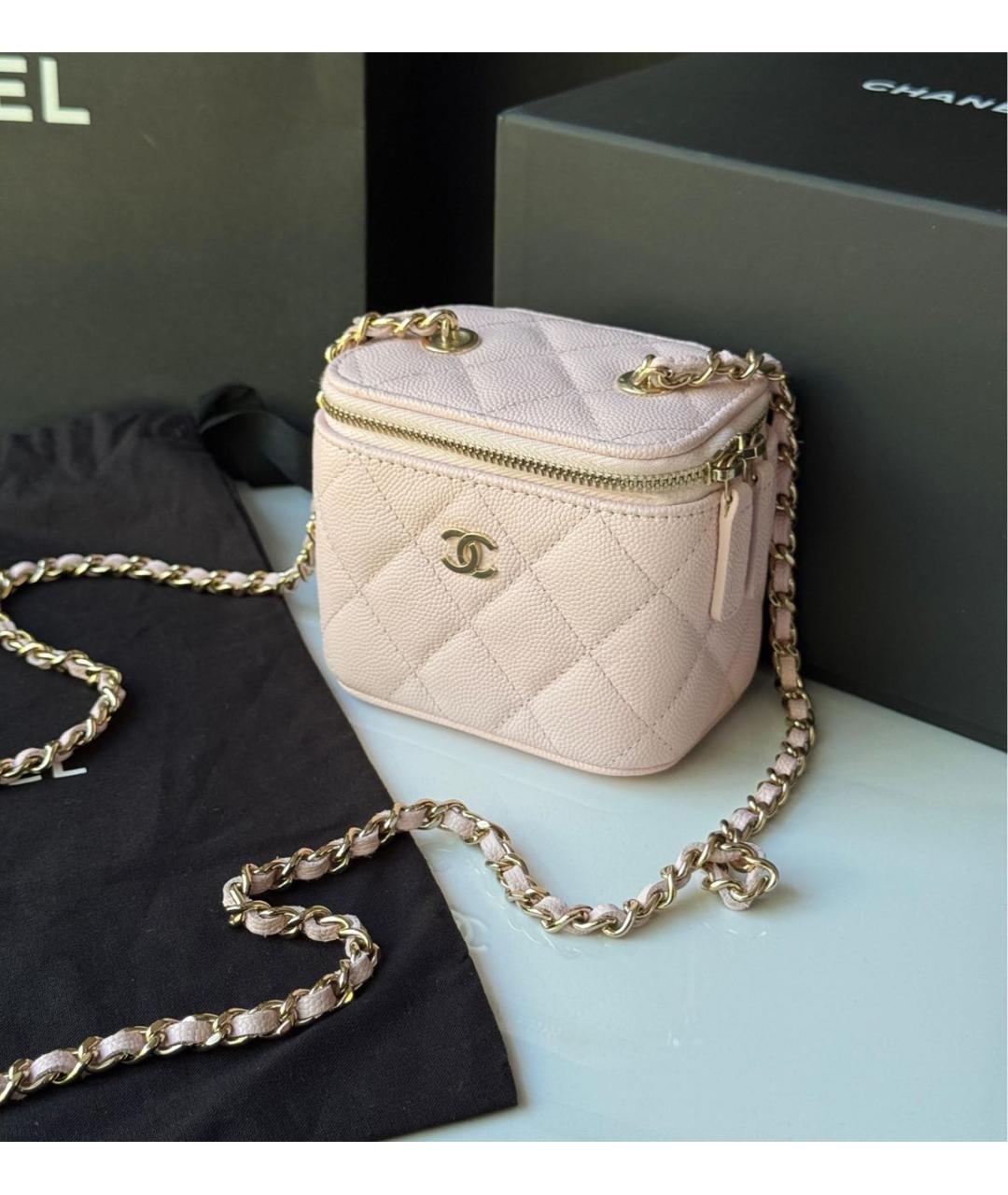 CHANEL Розовая кожаная сумка через плечо, фото 6