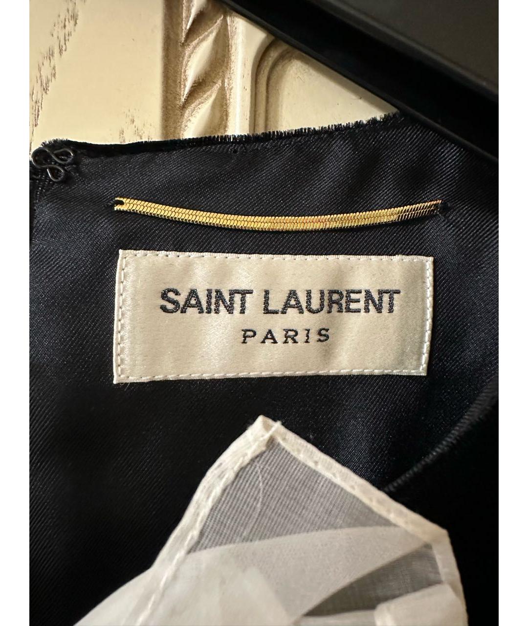 SAINT LAURENT Черное бархатное вечернее платье, фото 4