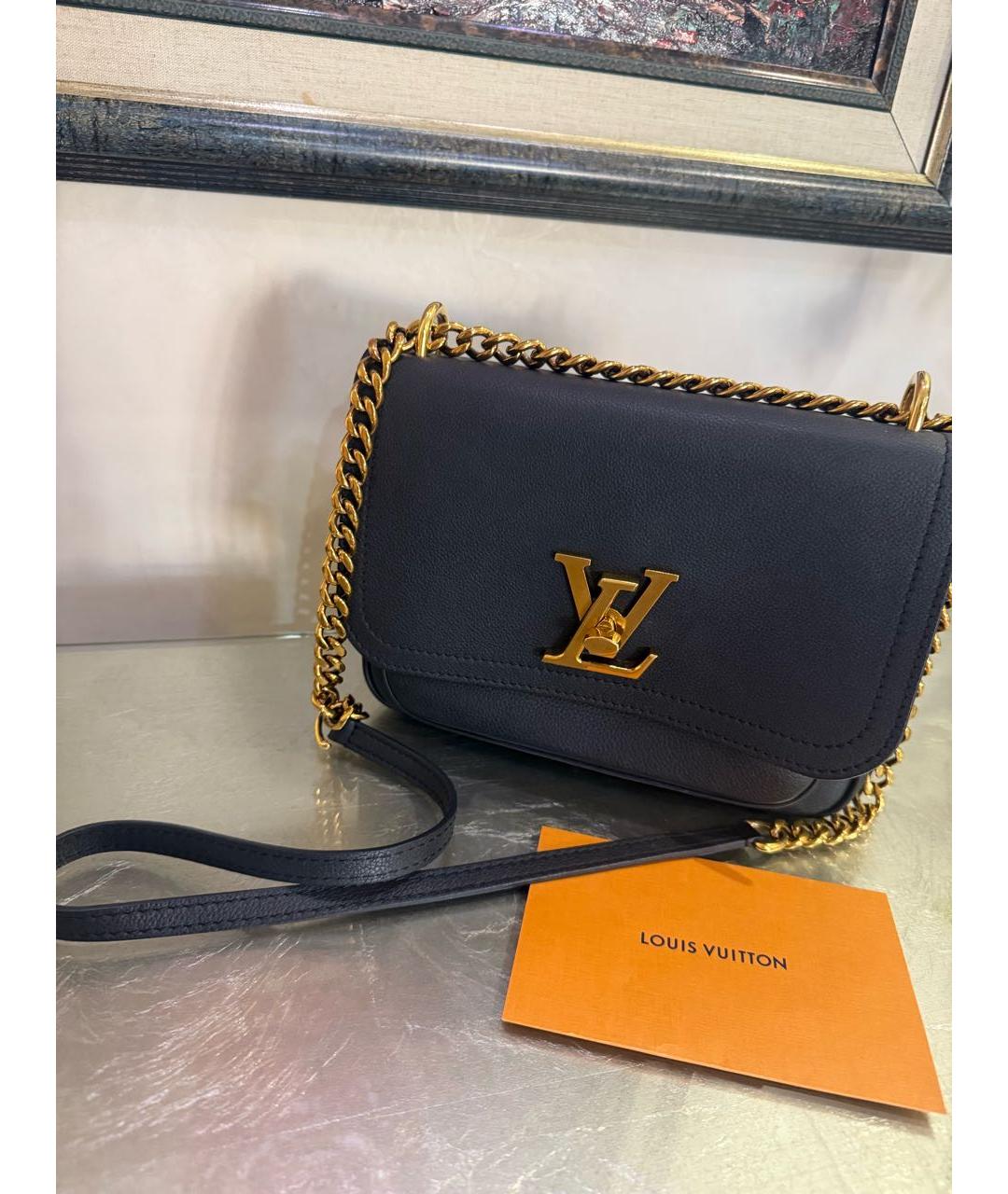 LOUIS VUITTON Черная кожаная сумка через плечо, фото 8