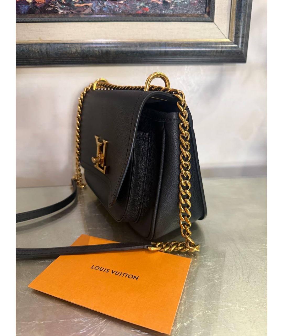LOUIS VUITTON Черная кожаная сумка через плечо, фото 2