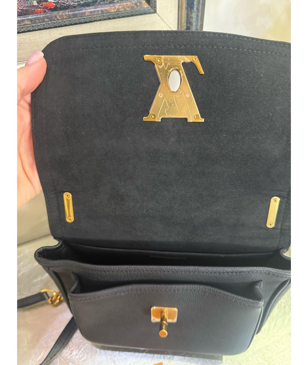 LOUIS VUITTON Черная кожаная сумка через плечо, фото 5