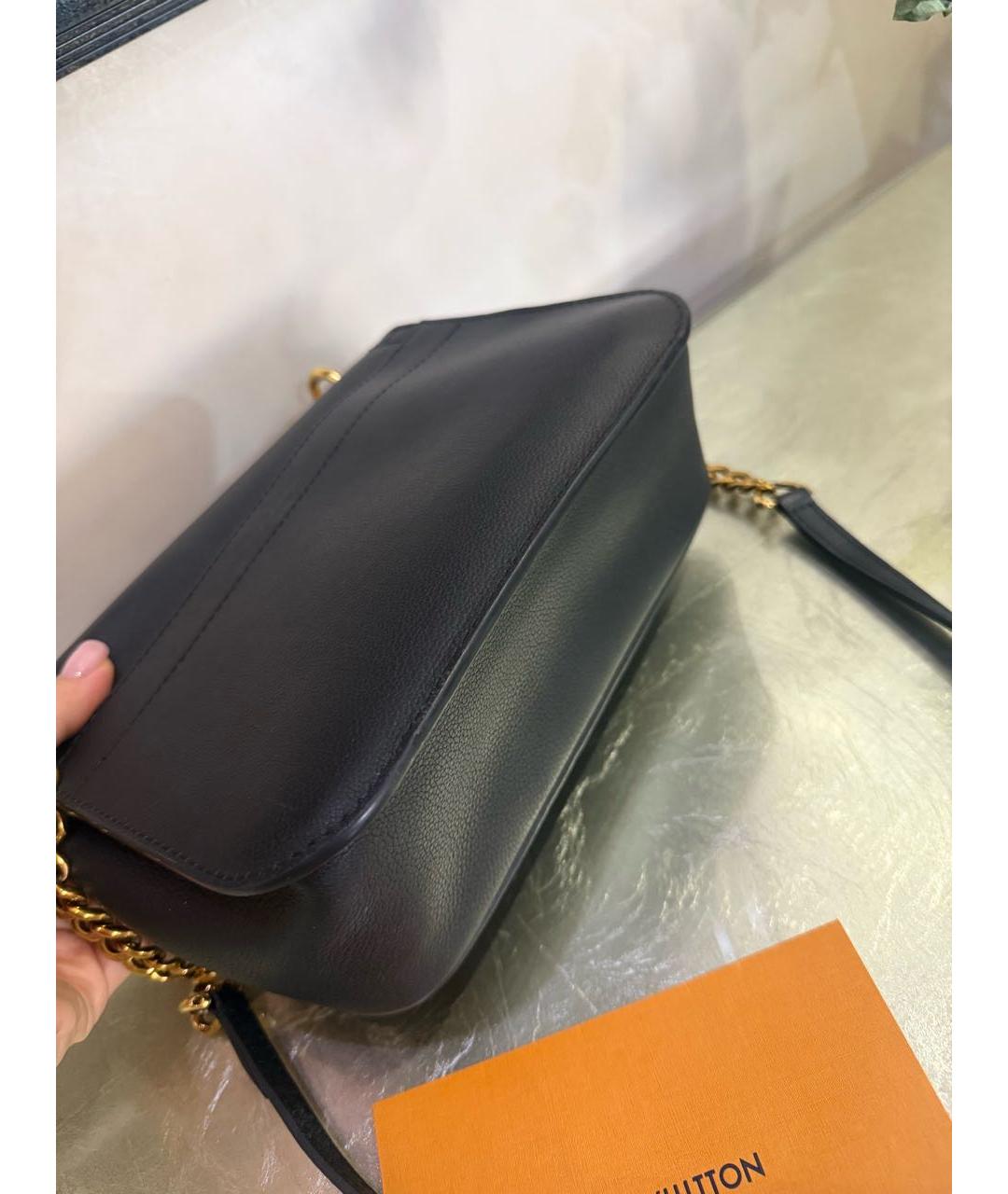 LOUIS VUITTON Черная кожаная сумка через плечо, фото 4