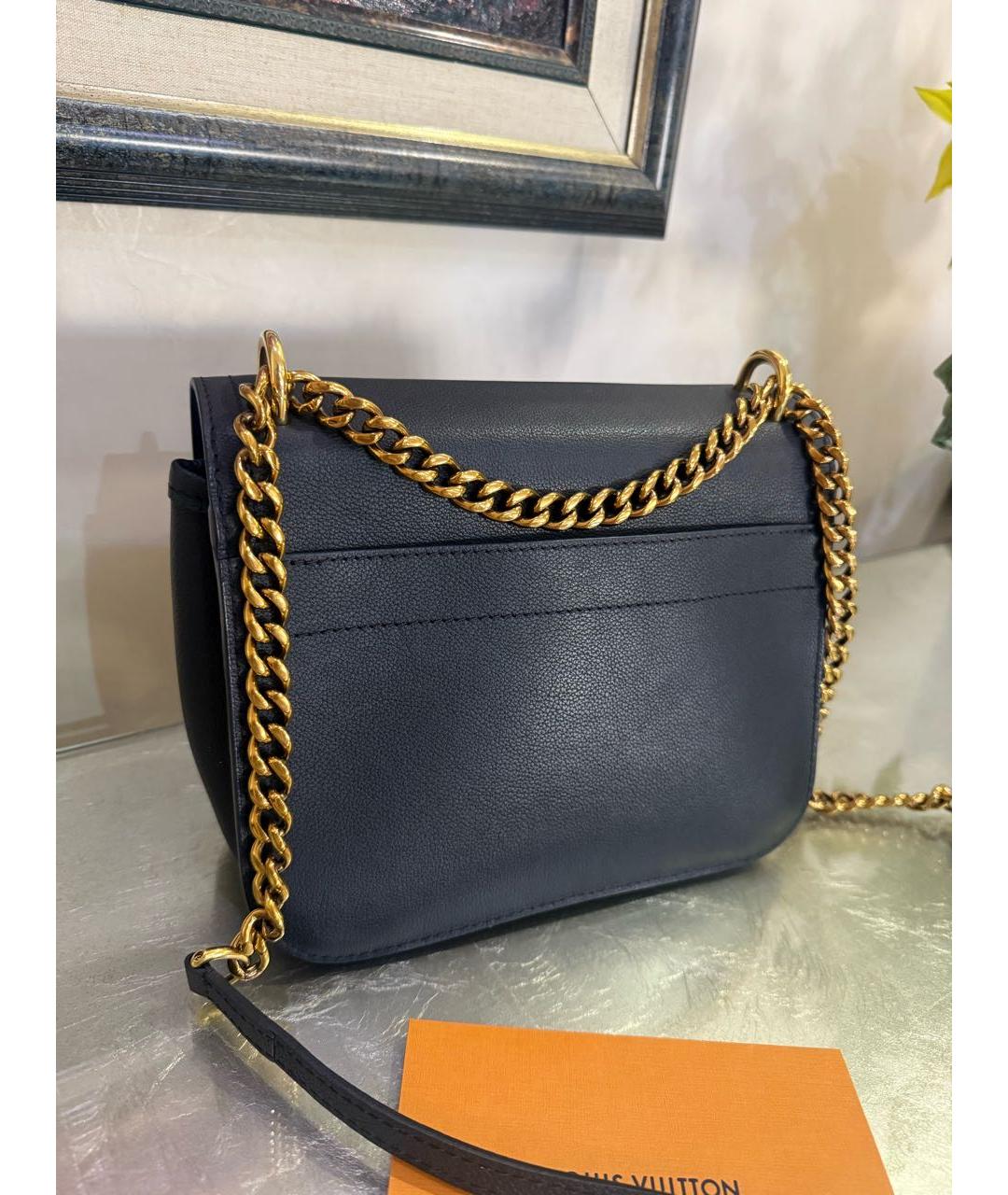LOUIS VUITTON Черная кожаная сумка через плечо, фото 3