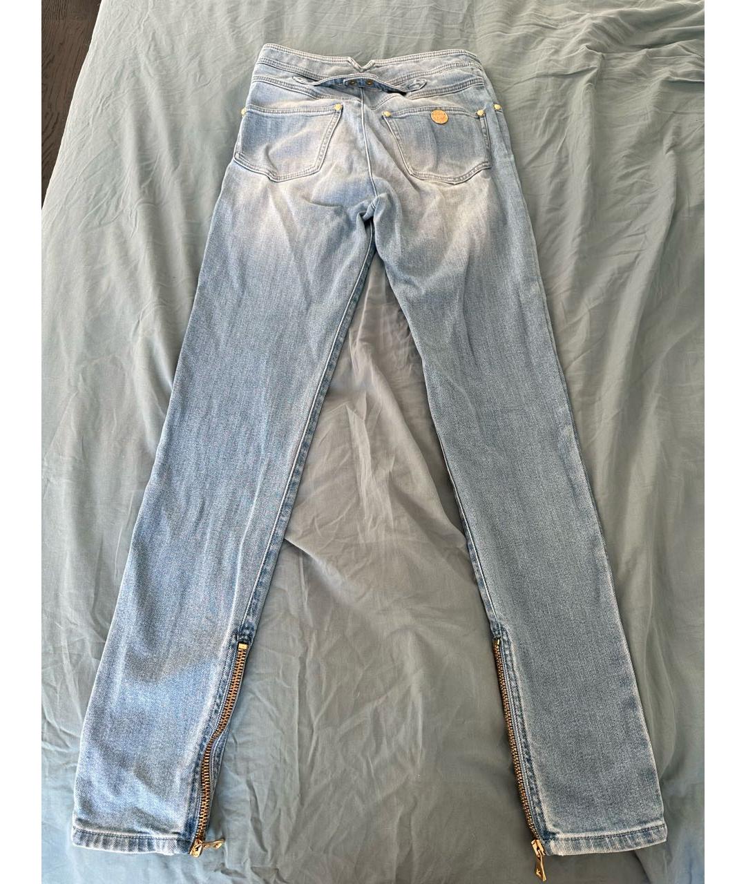 BALMAIN Голубые хлопко-эластановые джинсы слим, фото 2