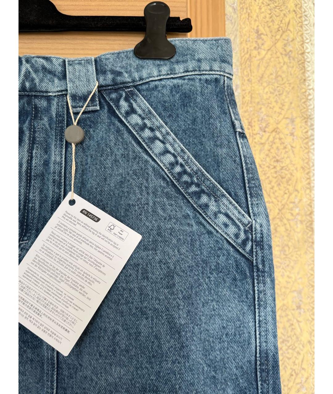 ISABEL MARANT ETOILE Синие хлопковые прямые джинсы, фото 3