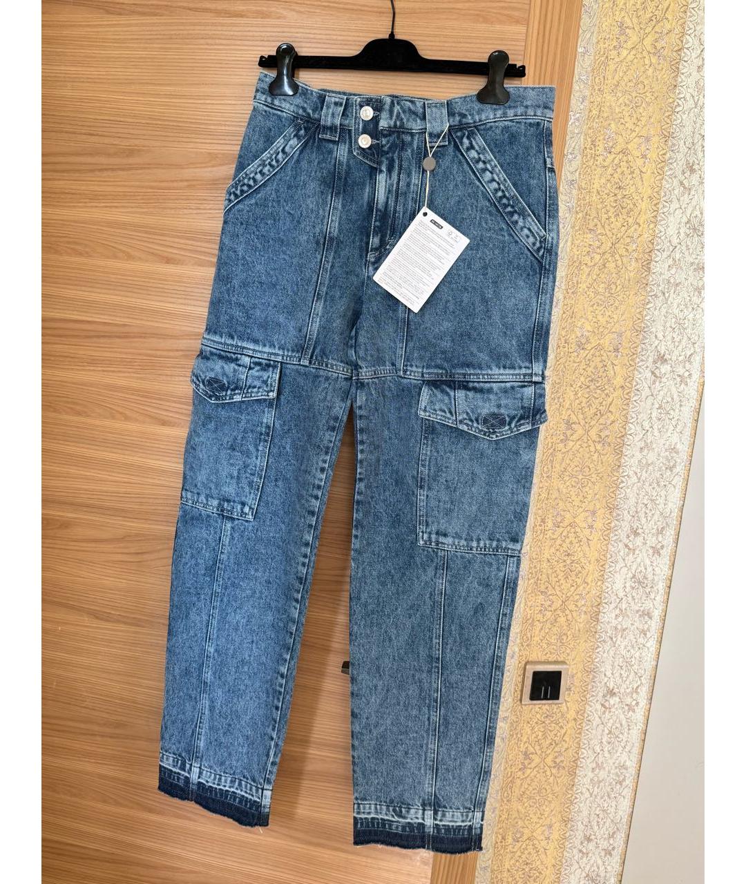 ISABEL MARANT ETOILE Синие хлопковые прямые джинсы, фото 2
