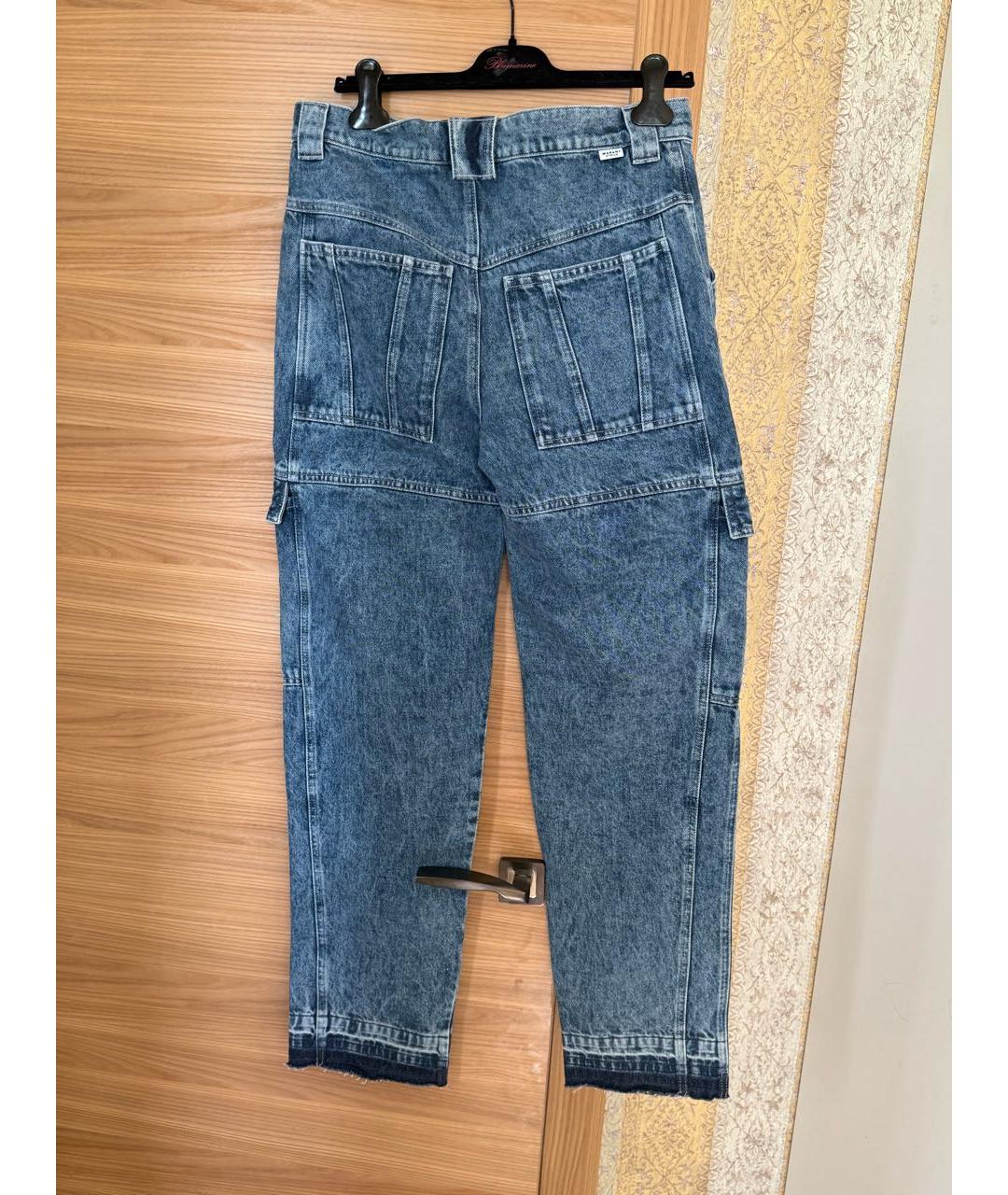 ISABEL MARANT ETOILE Синие хлопковые прямые джинсы, фото 4