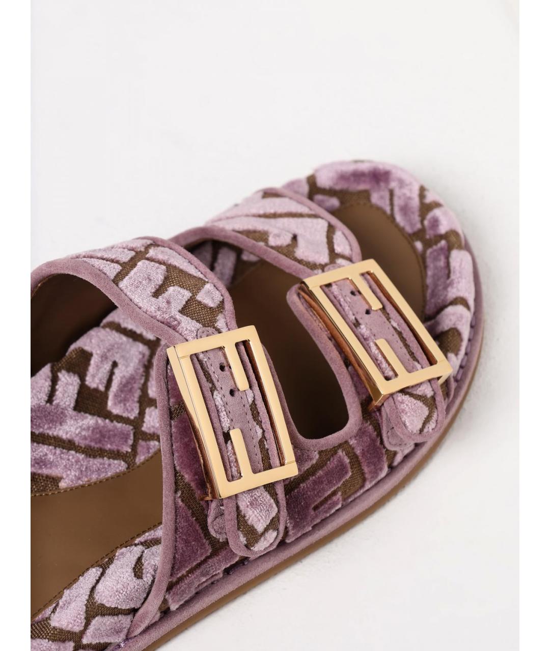 FENDI Розовые шлепанцы, фото 4