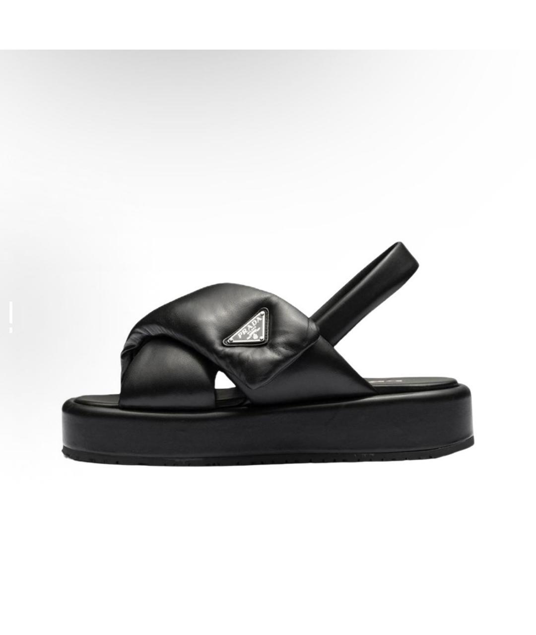 PRADA Черные шлепанцы, фото 6