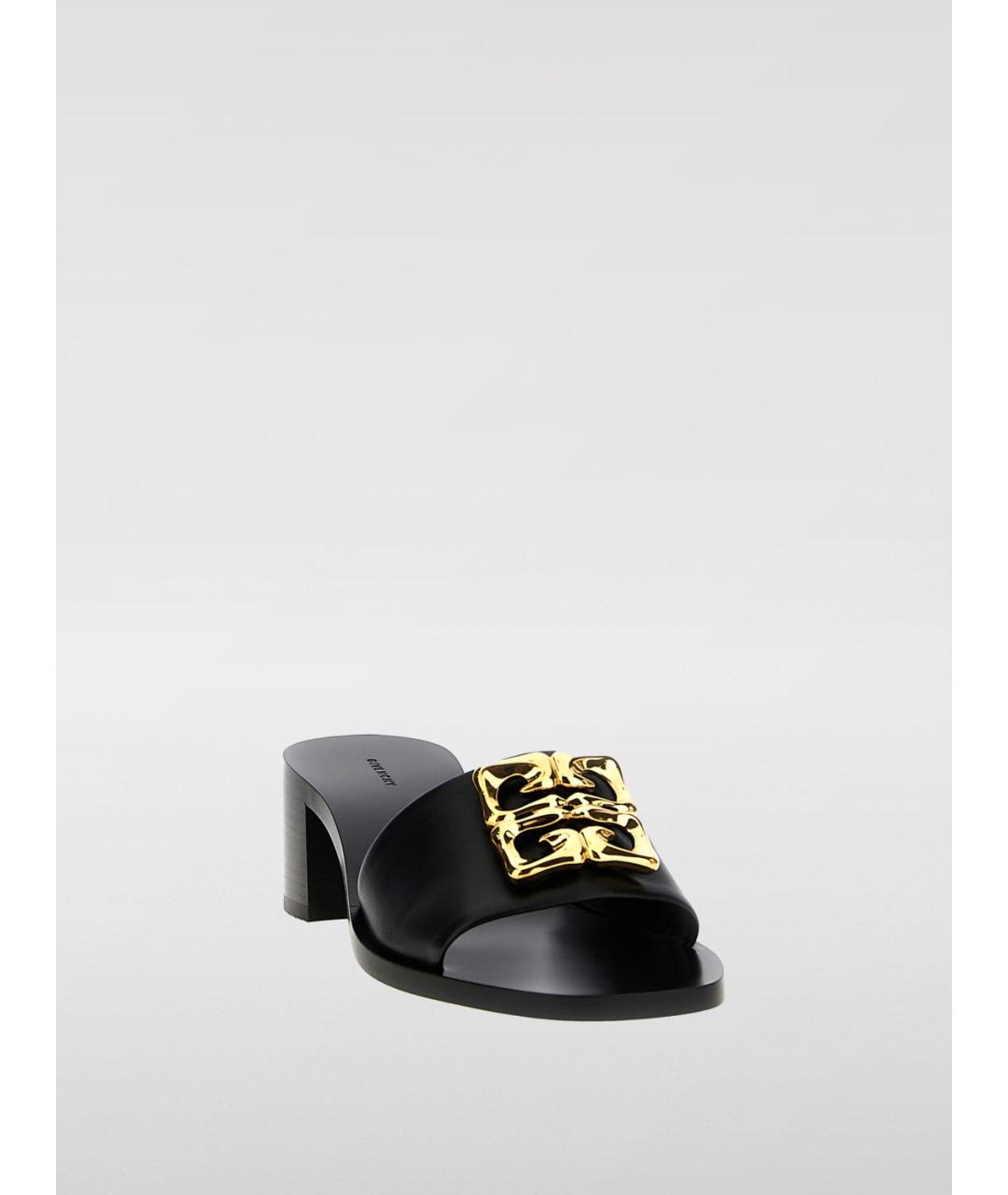 GIVENCHY Черные кожаные мюли, фото 2