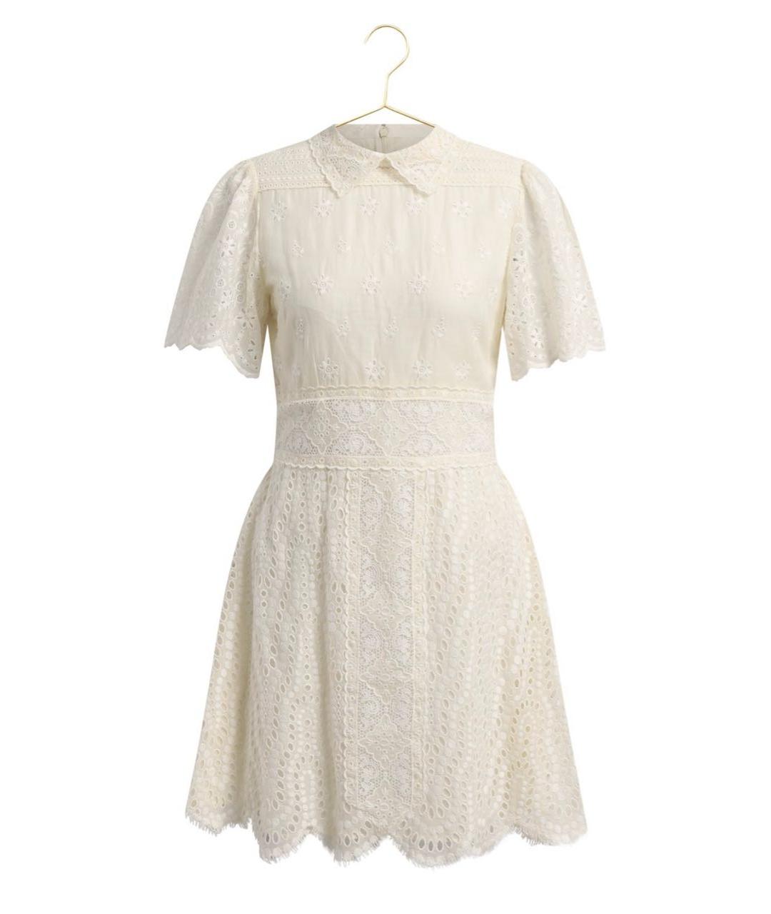 VALENTINO Белое хлопковое повседневное платье, фото 9
