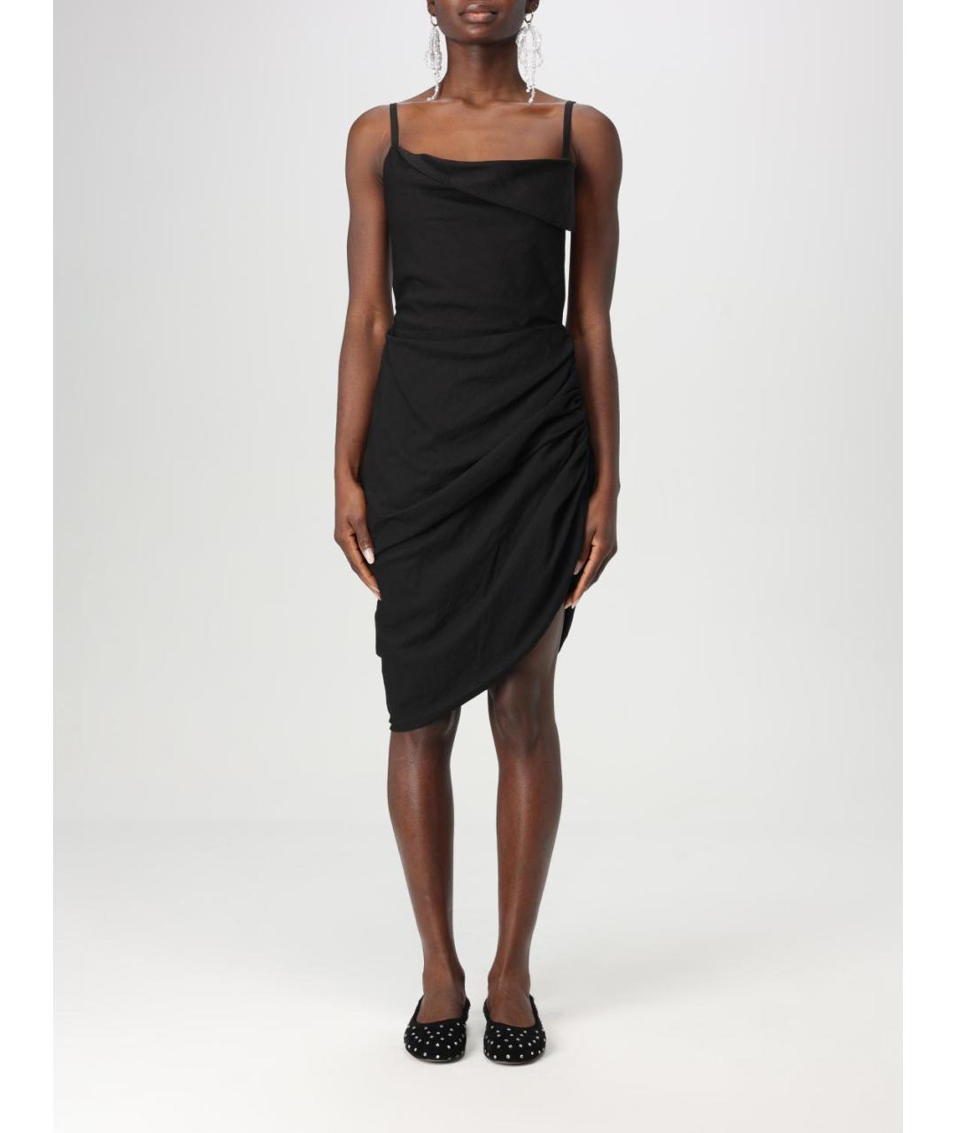 JACQUEMUS Черное хлопковое платье, фото 2