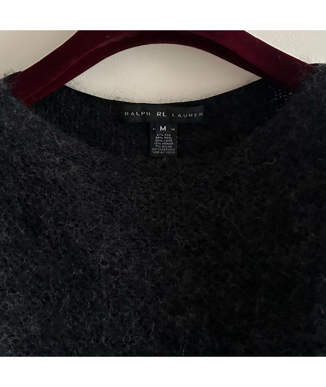 RALPH LAUREN Черный шерстяной джемпер / свитер, фото 6