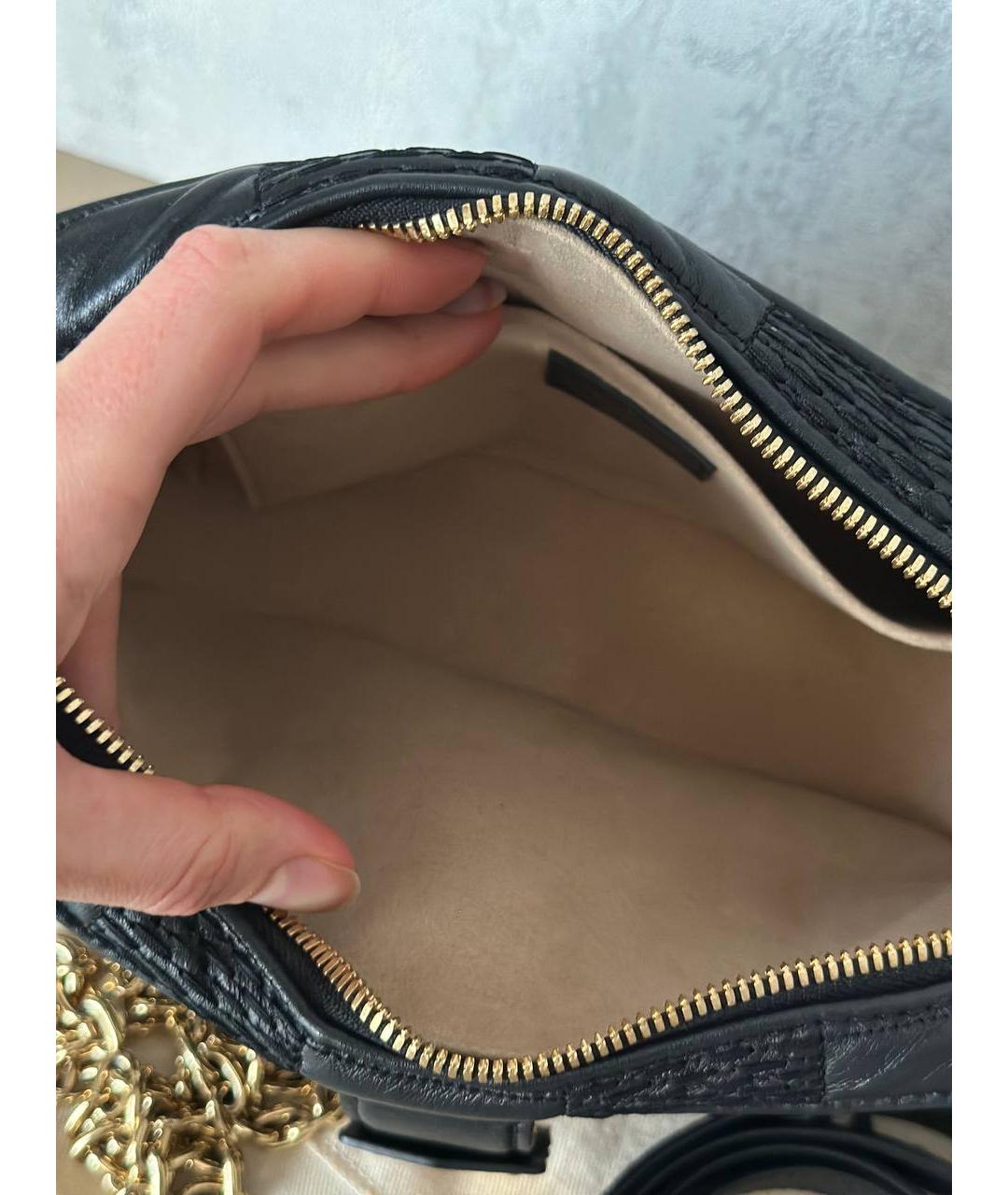 LOUIS VUITTON Черная кожаная сумка через плечо, фото 6