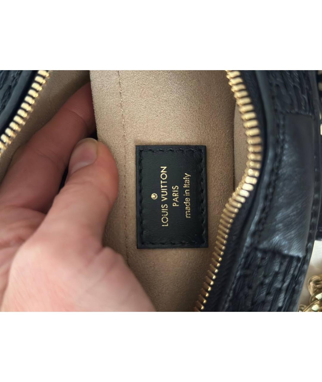 LOUIS VUITTON Черная кожаная сумка через плечо, фото 5