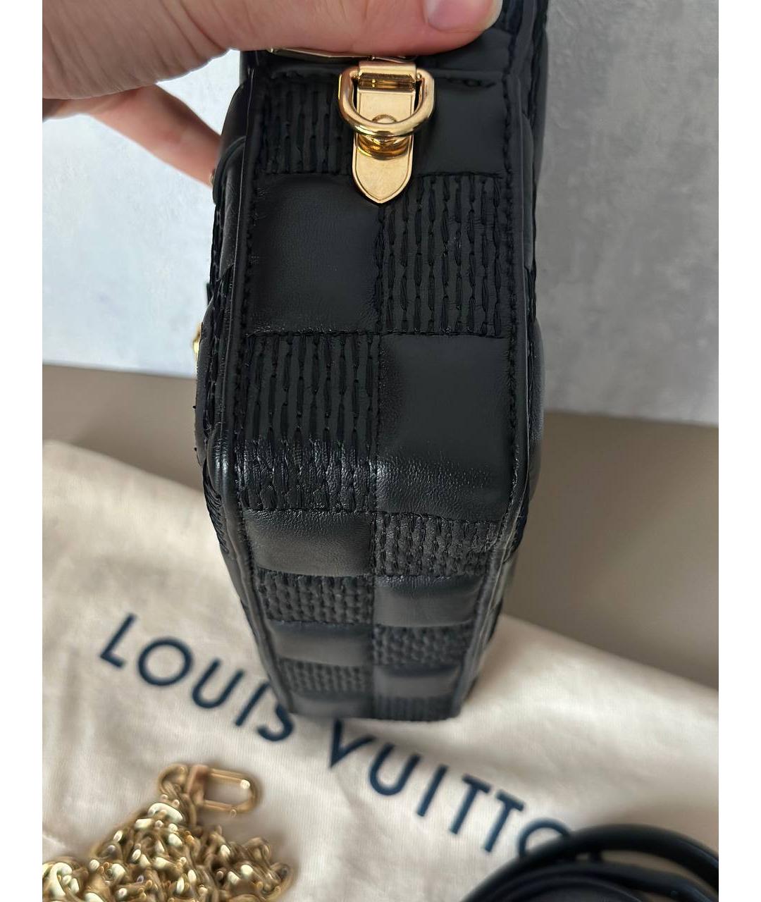 LOUIS VUITTON Черная кожаная сумка через плечо, фото 2