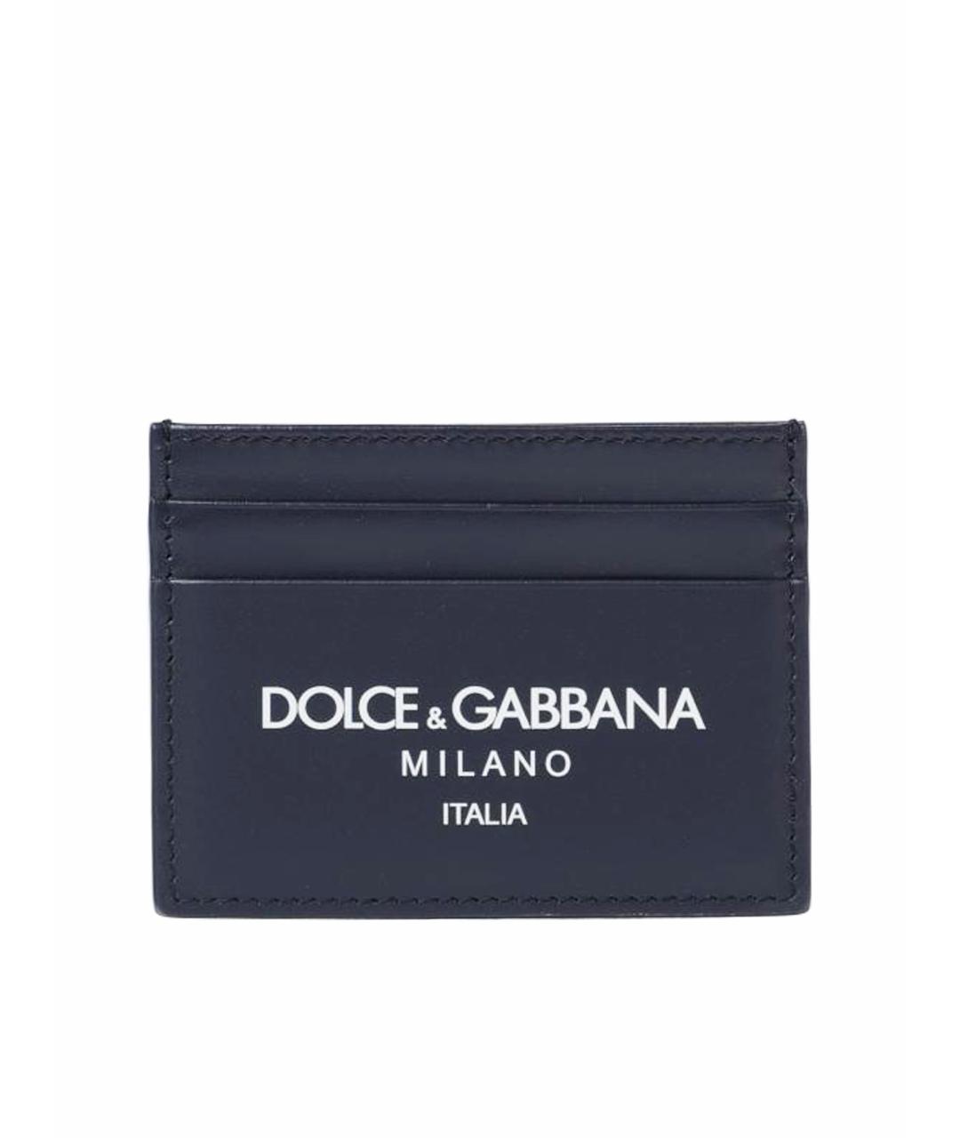 DOLCE&GABBANA Синий кожаный кардхолдер, фото 1