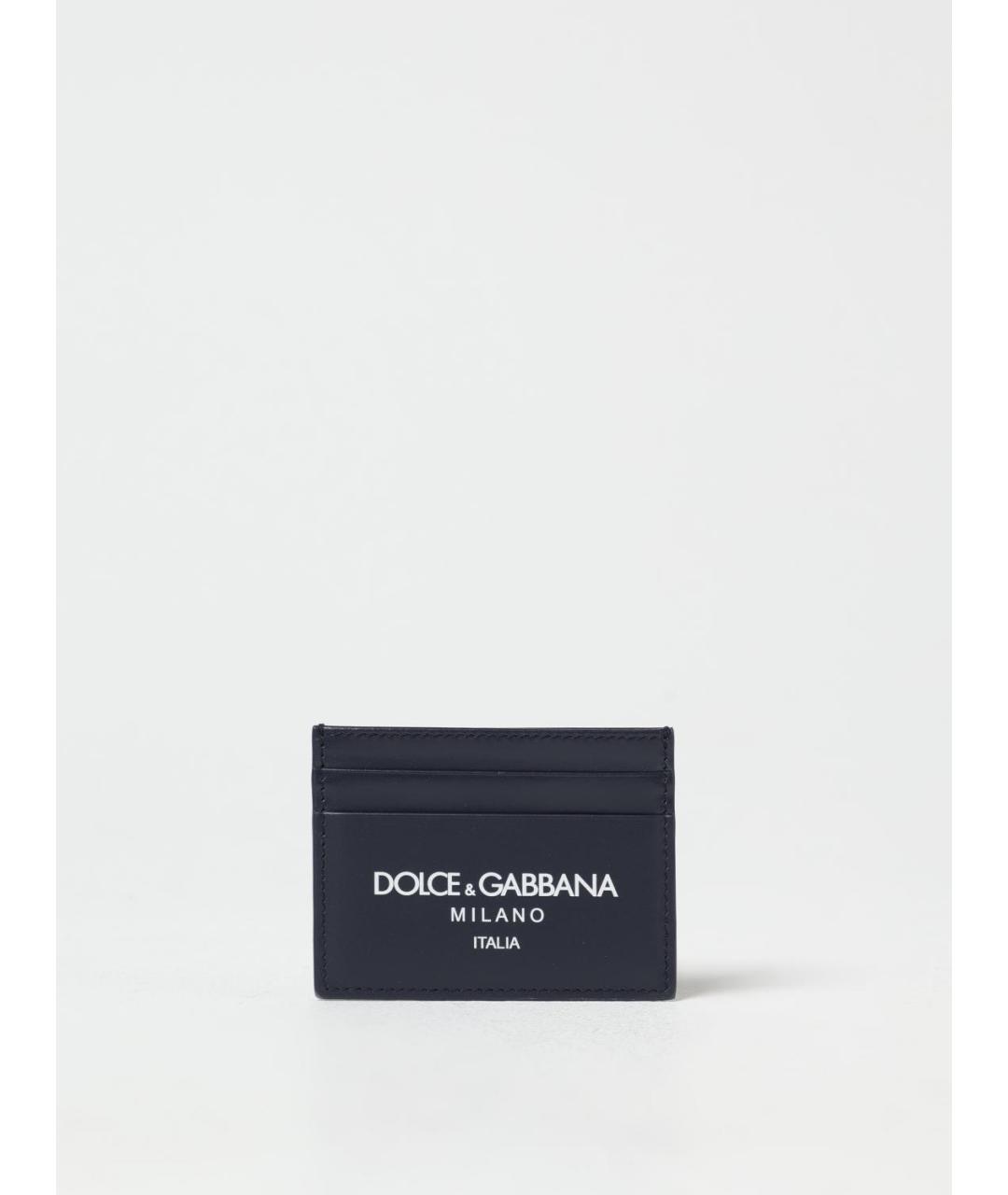 DOLCE&GABBANA Синий кожаный кардхолдер, фото 3