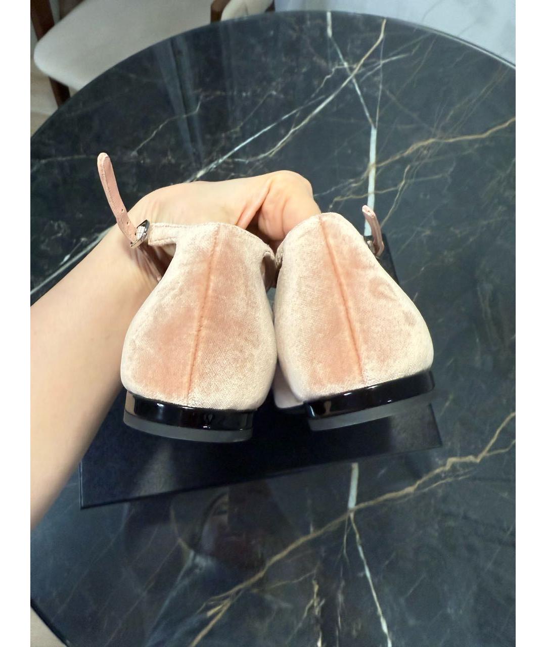 CHANEL Розовые текстильные балетки, фото 8