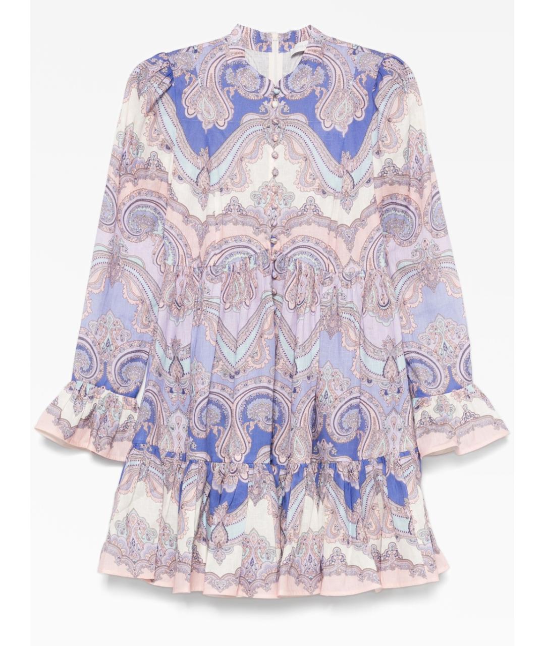 ZIMMERMANN Фиолетовое льняное повседневное платье, фото 6