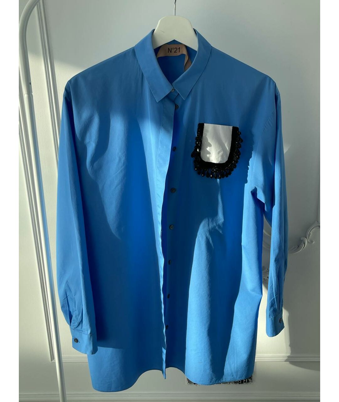 NO. 21 Синяя хлопковая рубашка, фото 9