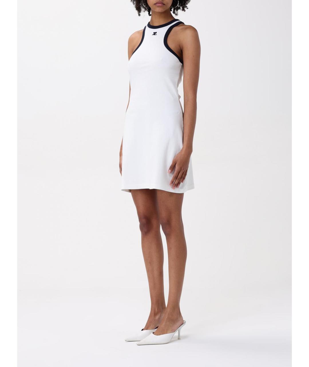 COURREGES Белое хлопковое повседневное платье, фото 4