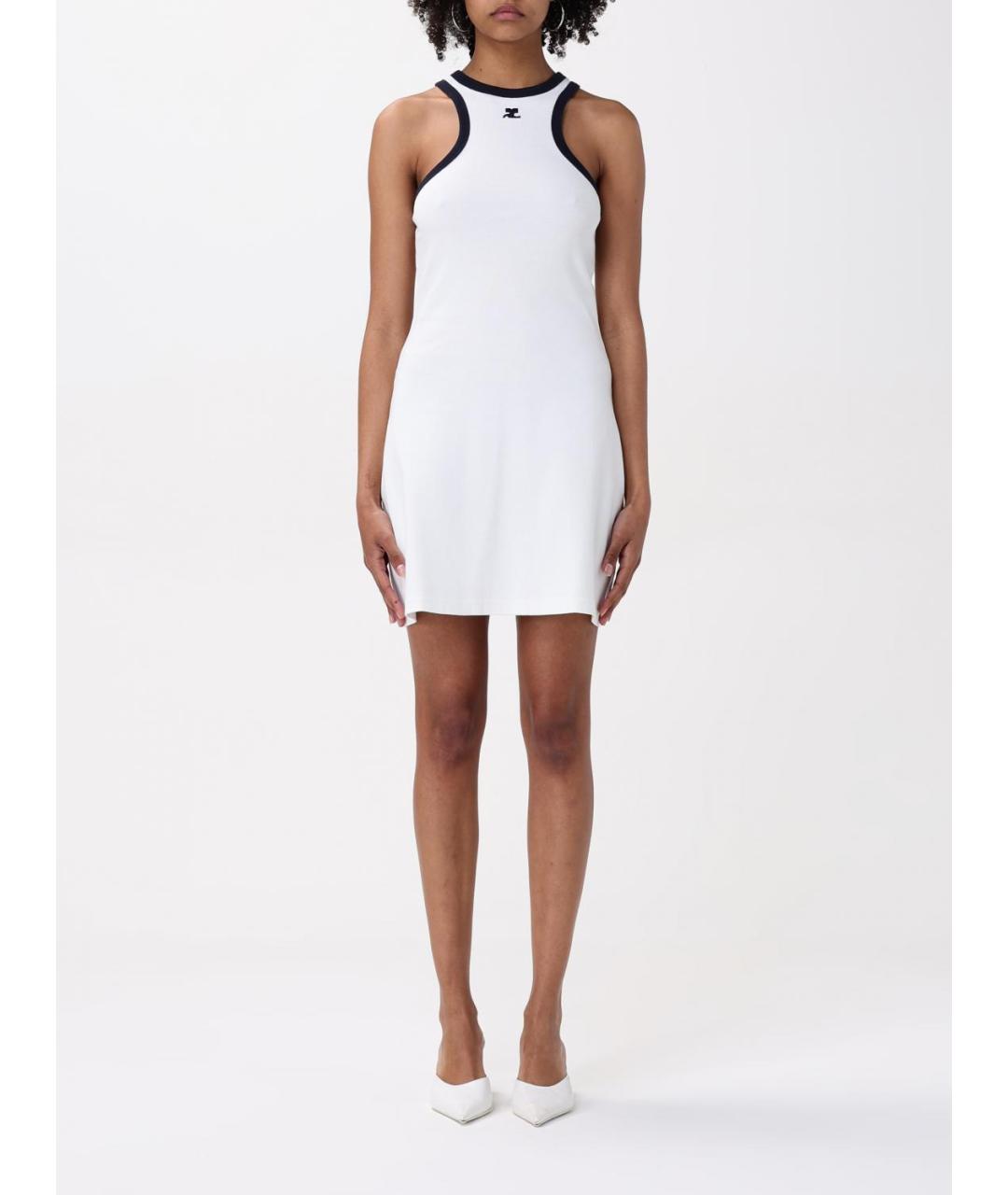 COURREGES Белое хлопковое повседневное платье, фото 2