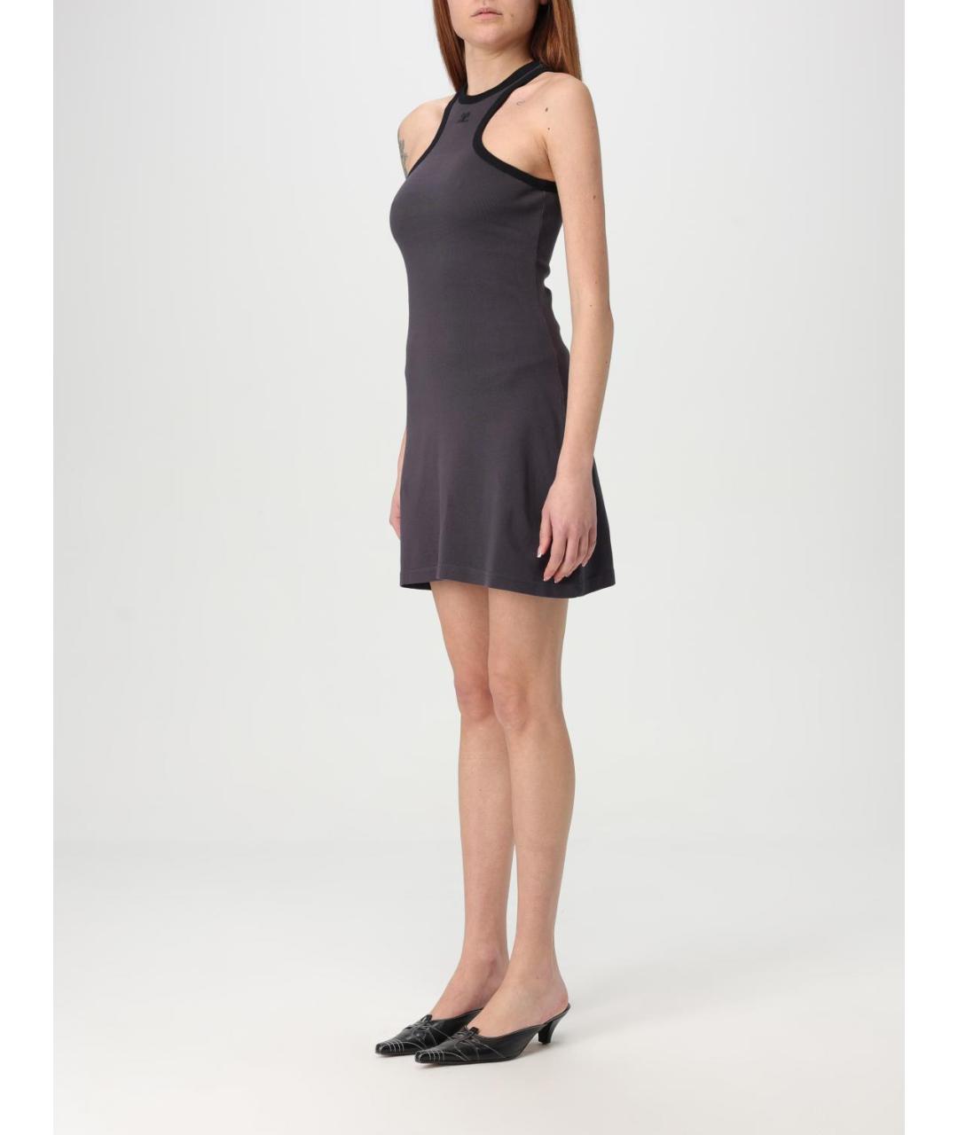 COURREGES Серое хлопковое повседневное платье, фото 4