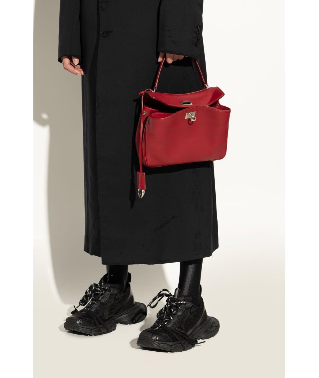 BALENCIAGA Красная кожаная сумка тоут, фото 2