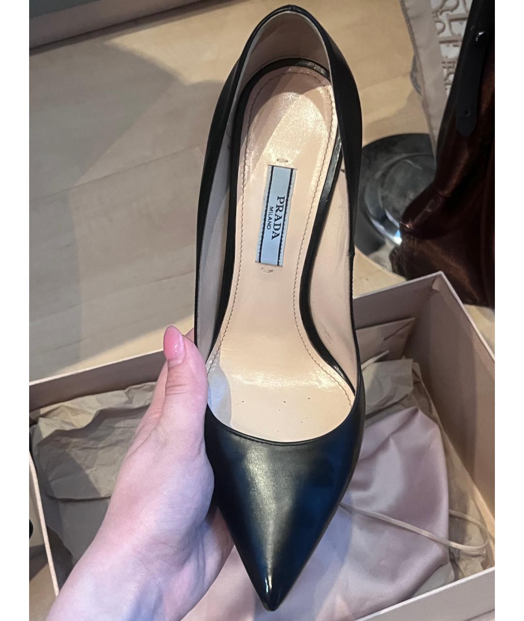 PRADA Черные кожаные туфли, фото 2