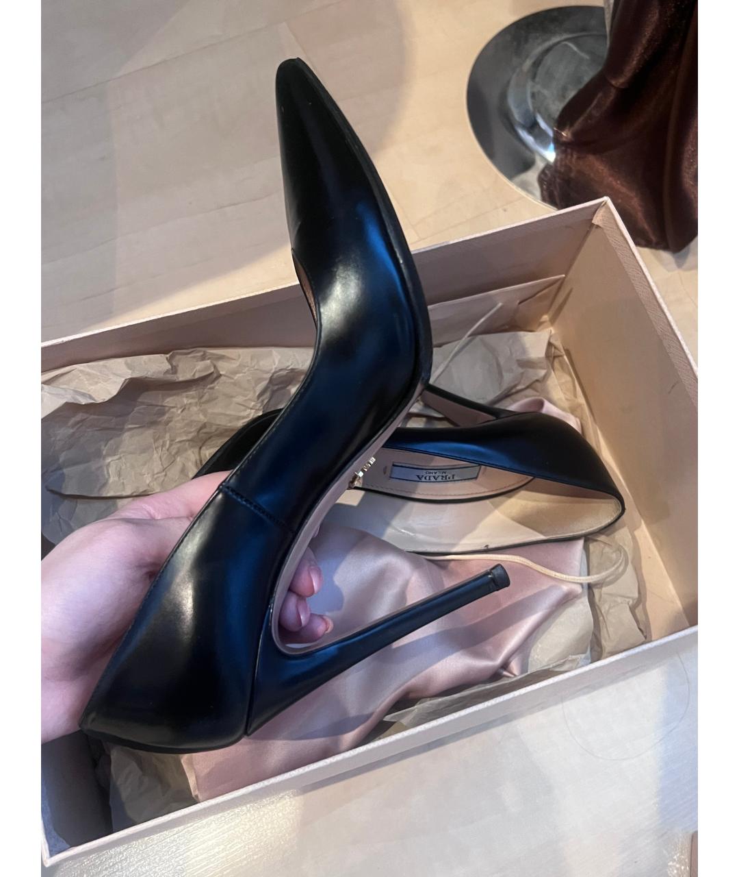 PRADA Черные кожаные туфли, фото 4