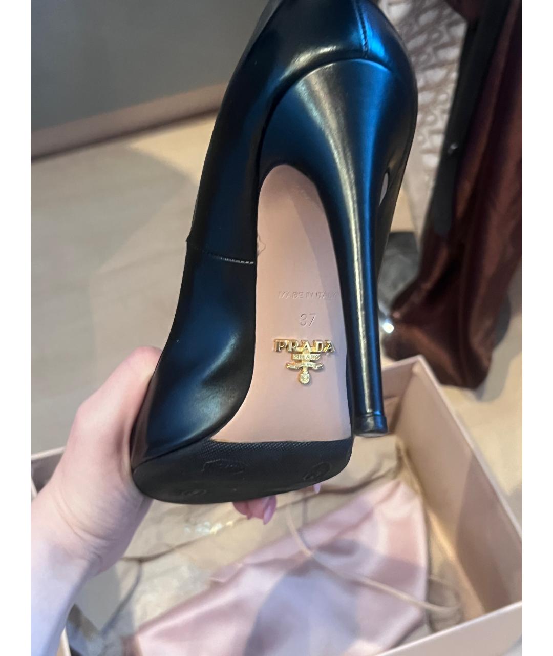 PRADA Черные кожаные туфли, фото 3