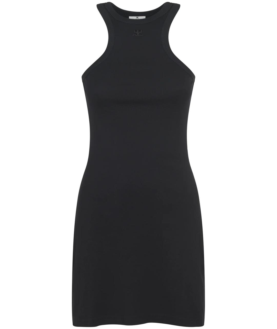 COURREGES Черное хлопковое повседневное платье, фото 1