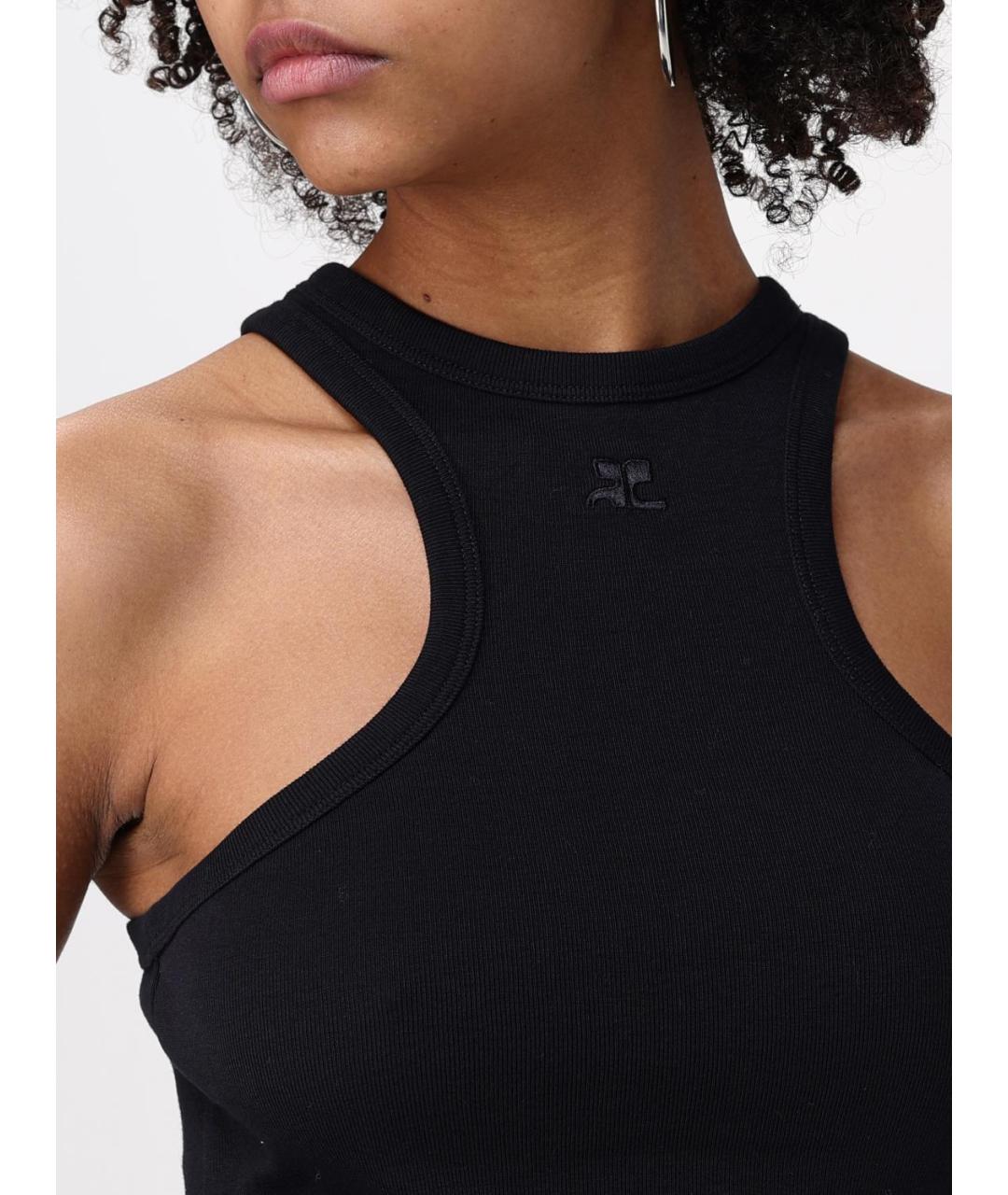 COURREGES Черное хлопковое повседневное платье, фото 5