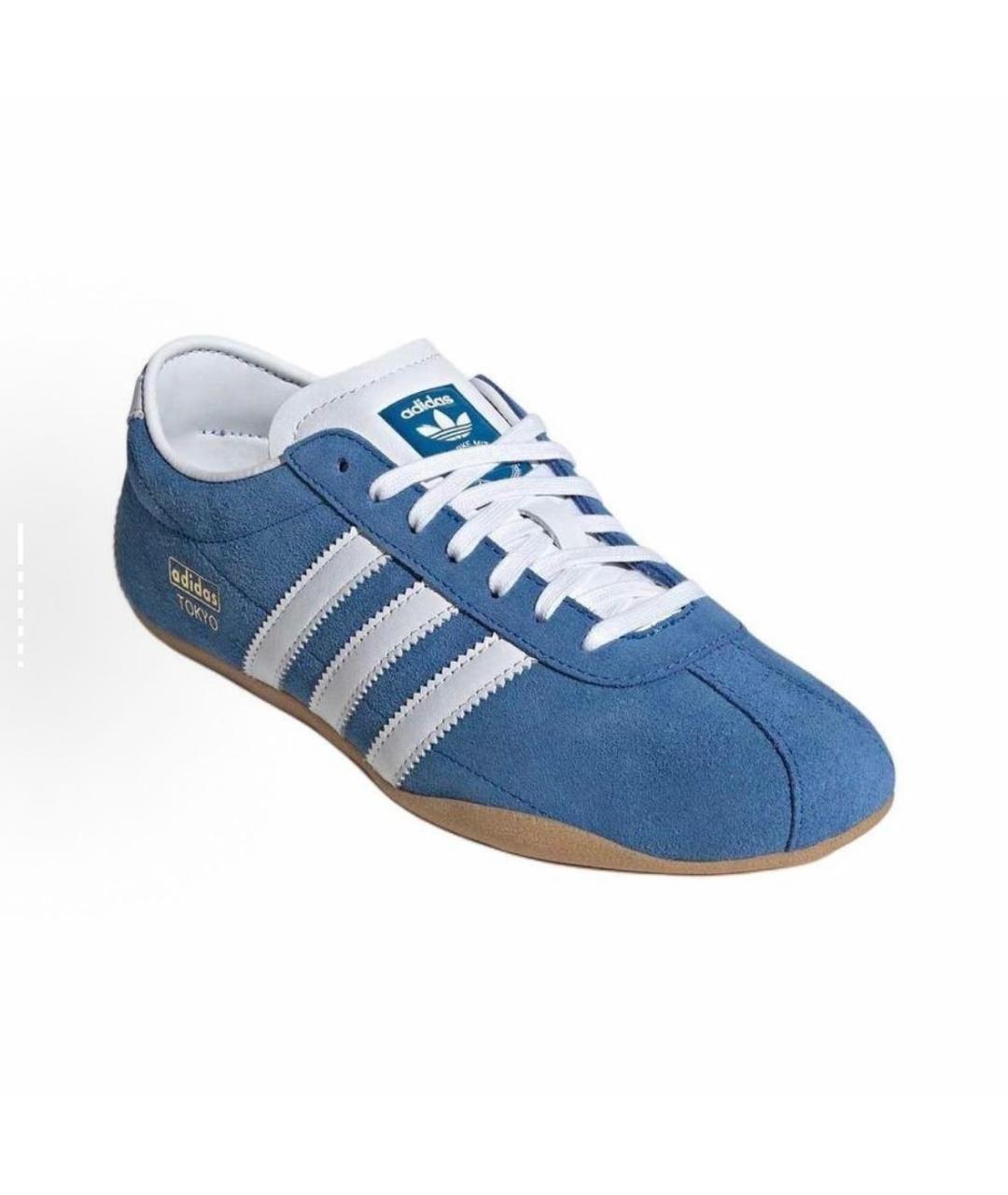 ADIDAS Голубые замшевые низкие кроссовки / кеды, фото 3