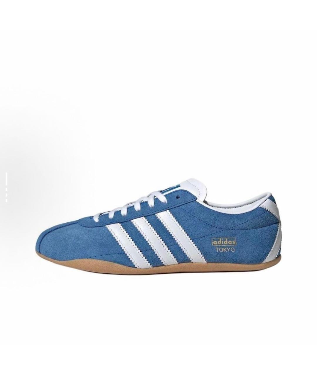 ADIDAS Голубые замшевые низкие кроссовки / кеды, фото 2
