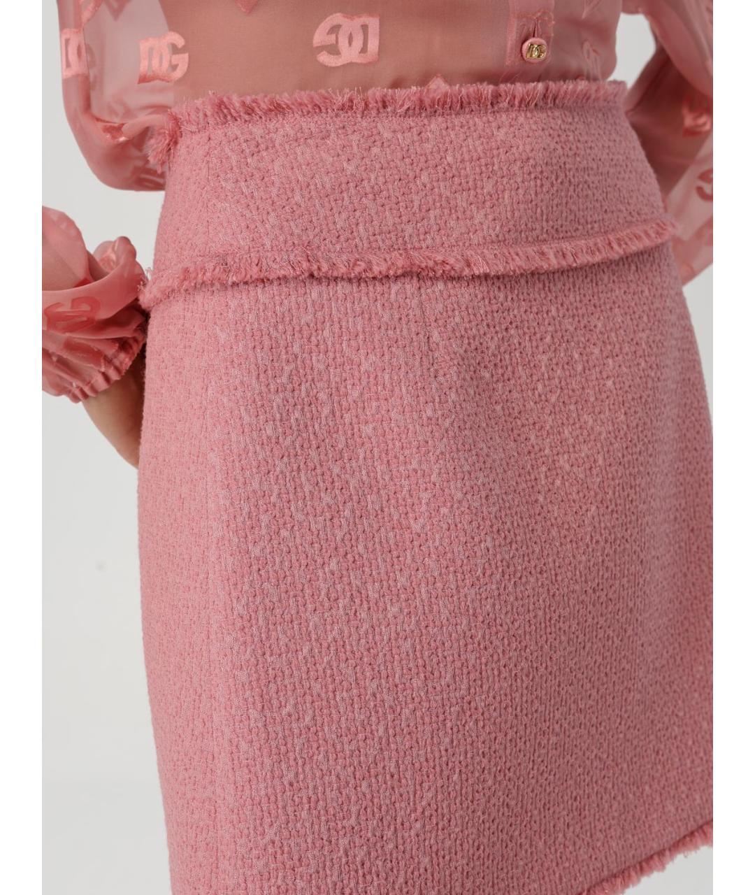 DOLCE&GABBANA Розовая юбка мини, фото 6