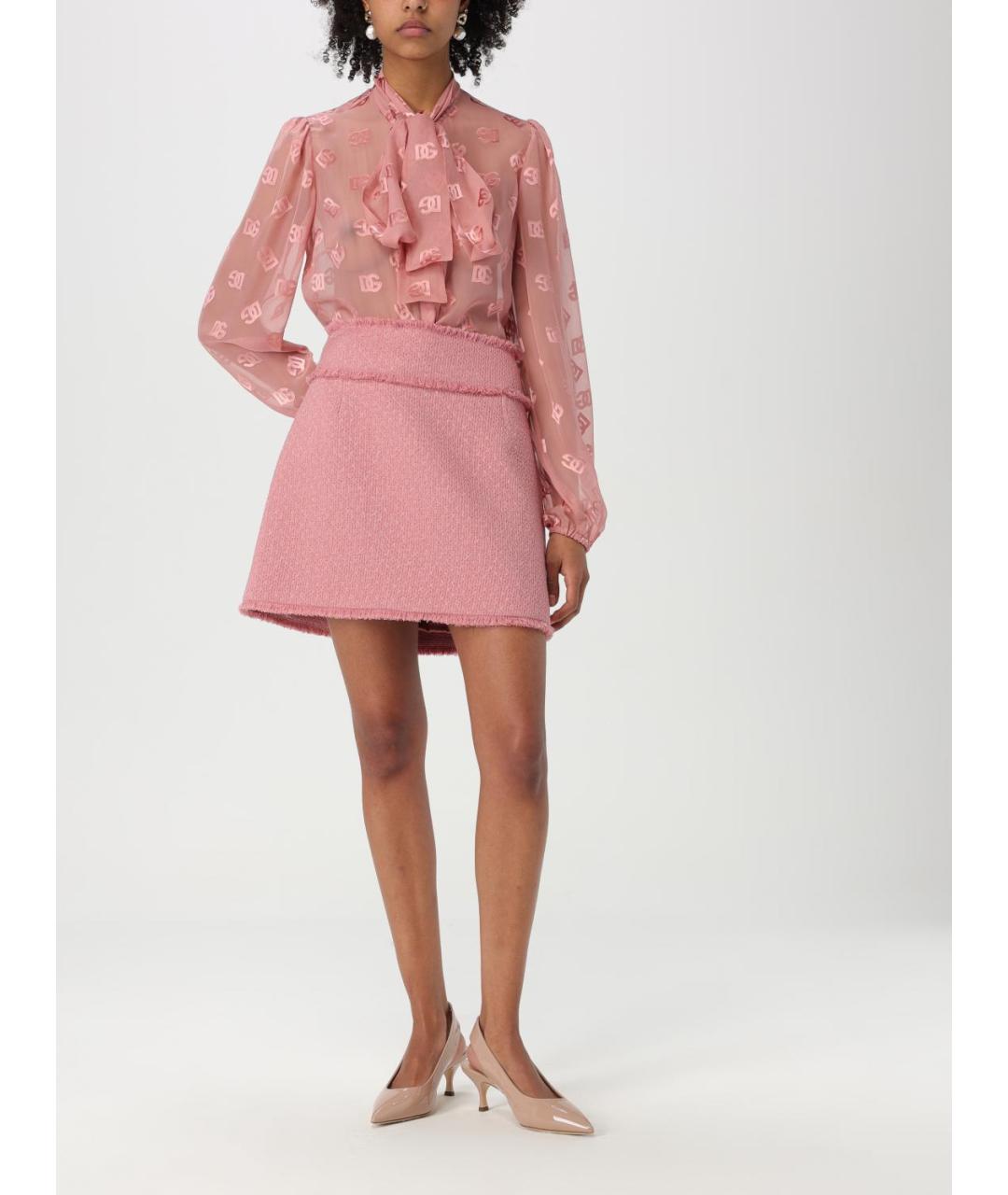 DOLCE&GABBANA Розовая юбка мини, фото 3